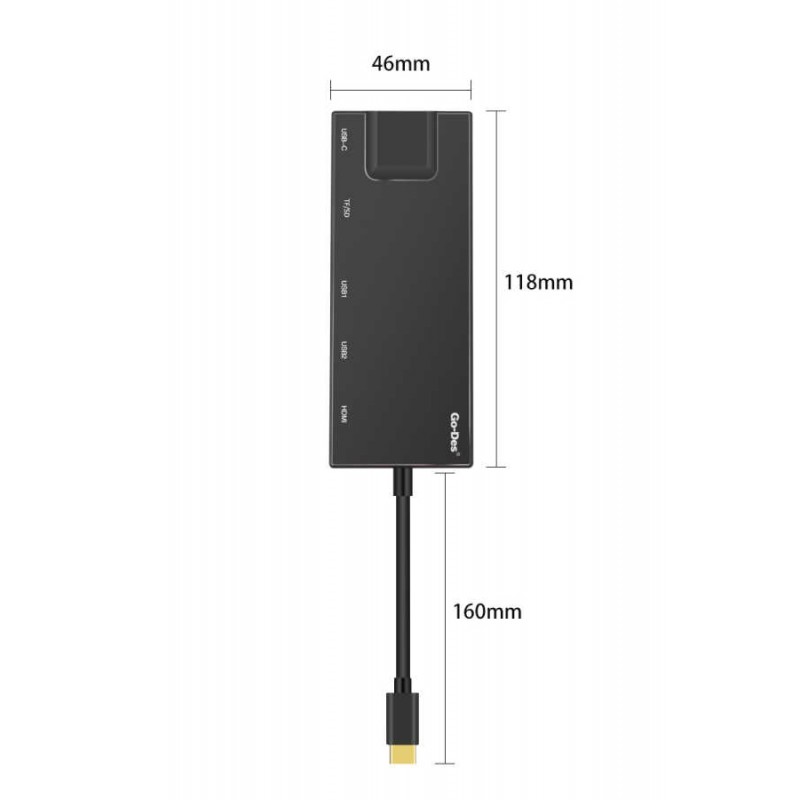 Go Des GD-DK828 7 in 1 Usb-C Kablo