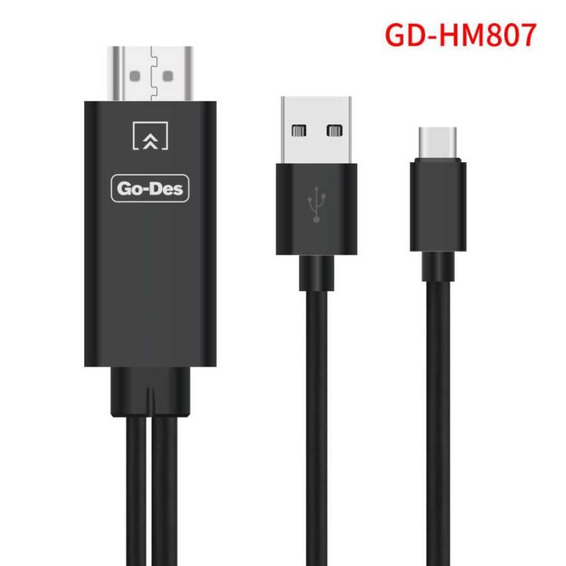 Go Des GD-HM807 2 in 1 Usb-C HDTV Kablo