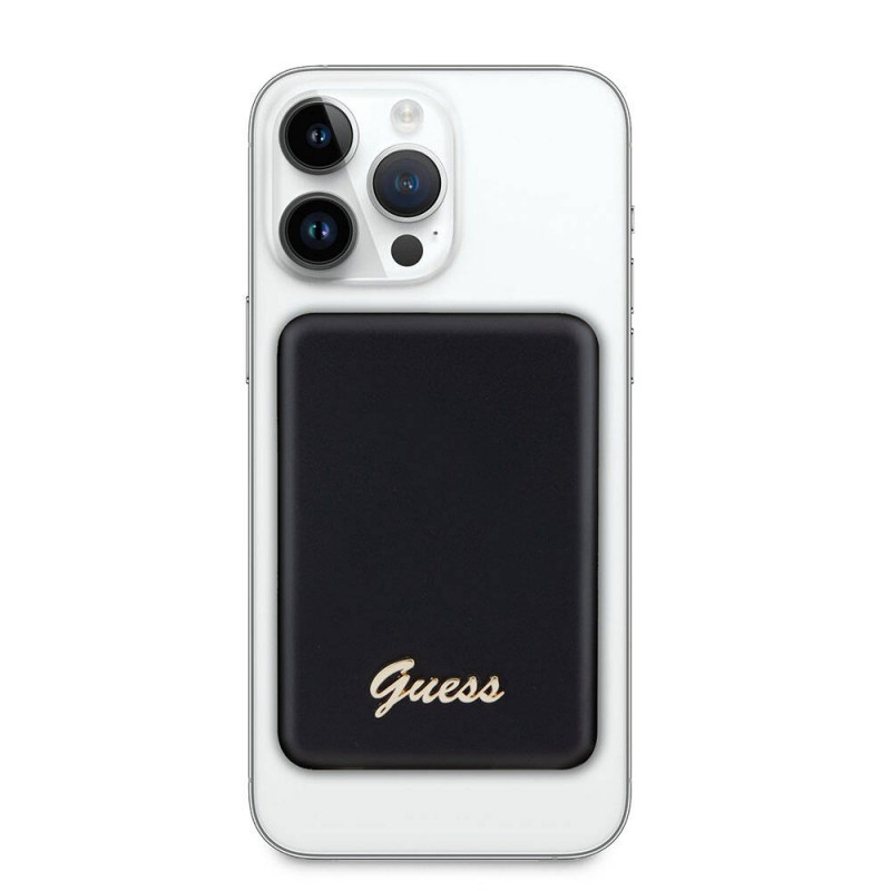 Guess Orjinal Lisanslı Magsafe Şarj Özellikli Metal Yazı Logolu Powerbank 3000mAh 5W