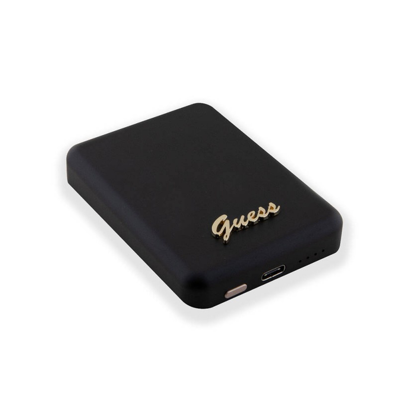 Guess Orjinal Lisanslı Magsafe Şarj Özellikli Metal Yazı Logolu Powerbank 3000mAh 5W