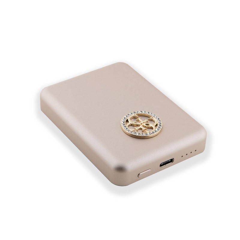 Guess Orjinal Lisanslı Magsafe Şarj Özellikli Taşlı 4G Logolu Powerbank 3000mAh 5W