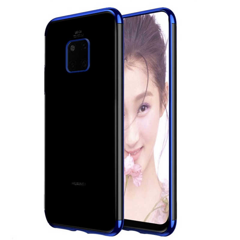 Huawei Mate 20 Pro Kılıf Zore Dört Köşeli Lazer Silikon Kapak