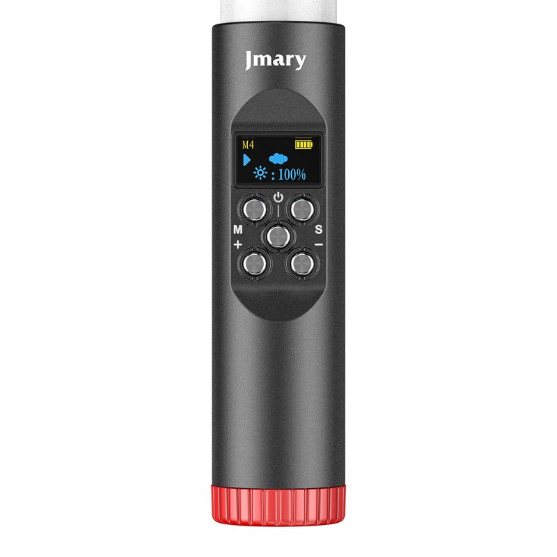 Jmary FM-128RGB OLED Ekran Göstergeli RGB Led Işıklı Su Geçirmez Aydınlatma Çubuğu