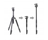 Jmary KT3255NB30 3 Kademeli 164.5cm Fonksiyonel Ayrılabilir Monopod Tasarım Başlıklı Tripod