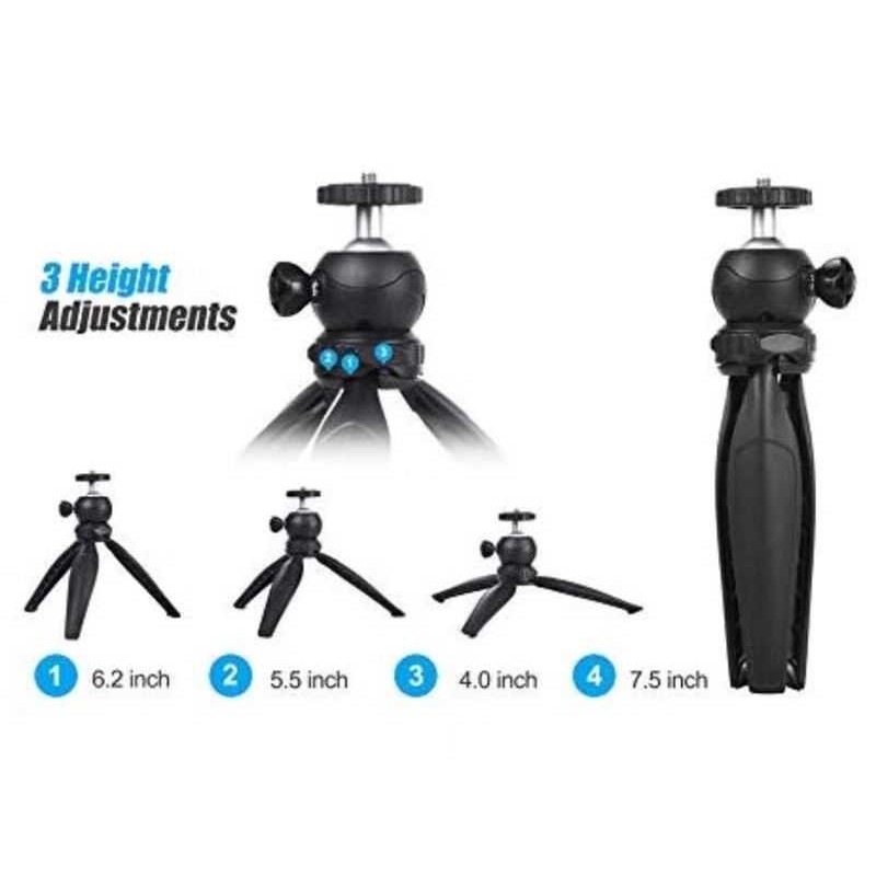 Jmary MT-20 Tripod 360 Derece Oynar Başlıklı Çok Yönlü Kısa Telefon Sabitleyici 16 cm