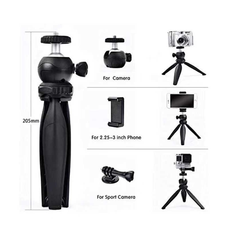 Jmary MT-20 Tripod 360 Derece Oynar Başlıklı Çok Yönlü Kısa Telefon Sabitleyici 16 cm