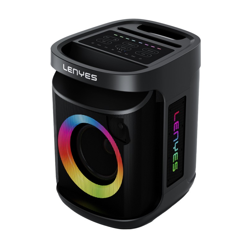 Lenyes S881 Su Geçirmez Mikrofonlu Çoklu Giriş RGB Işıklı TWS Karaoke FM Bluetooth Hoparlör v5.3