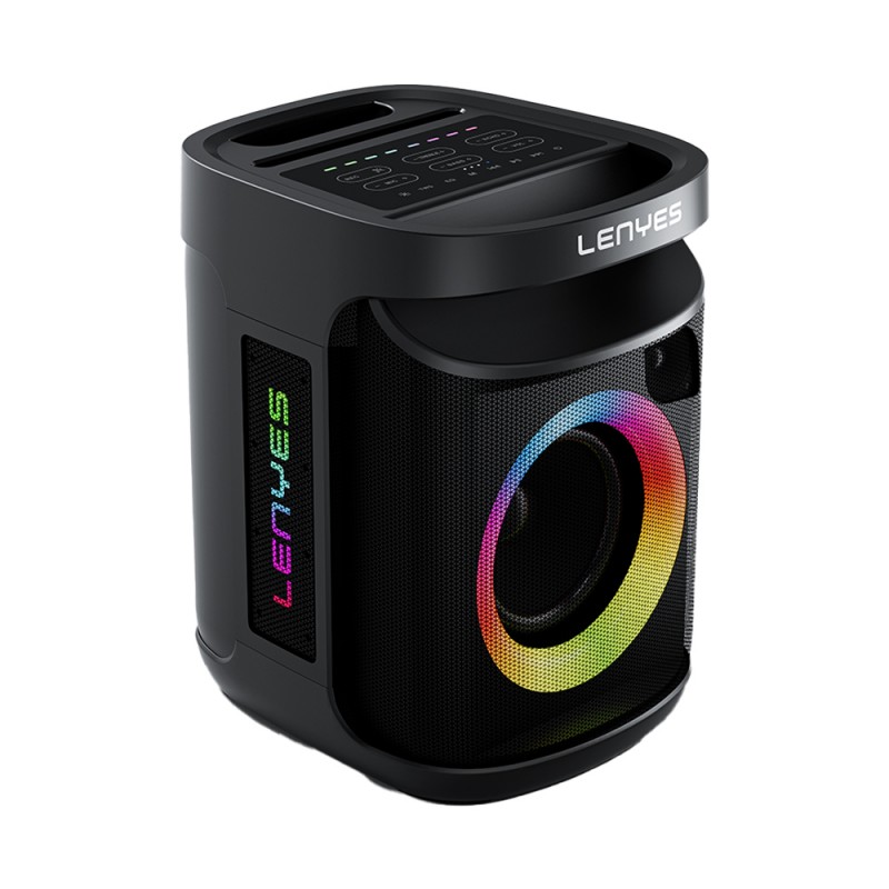 Lenyes S881 Su Geçirmez Mikrofonlu Çoklu Giriş RGB Işıklı TWS Karaoke FM Bluetooth Hoparlör v5.3