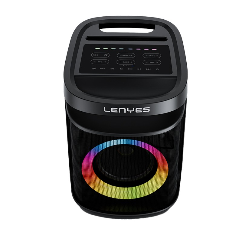 Lenyes S881 Su Geçirmez Mikrofonlu Çoklu Giriş RGB Işıklı TWS Karaoke FM Bluetooth Hoparlör v5.3