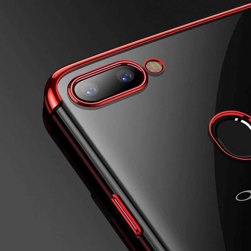 Oppo AX7 Kılıf Zore Dört Köşeli Lazer Silikon Kapak