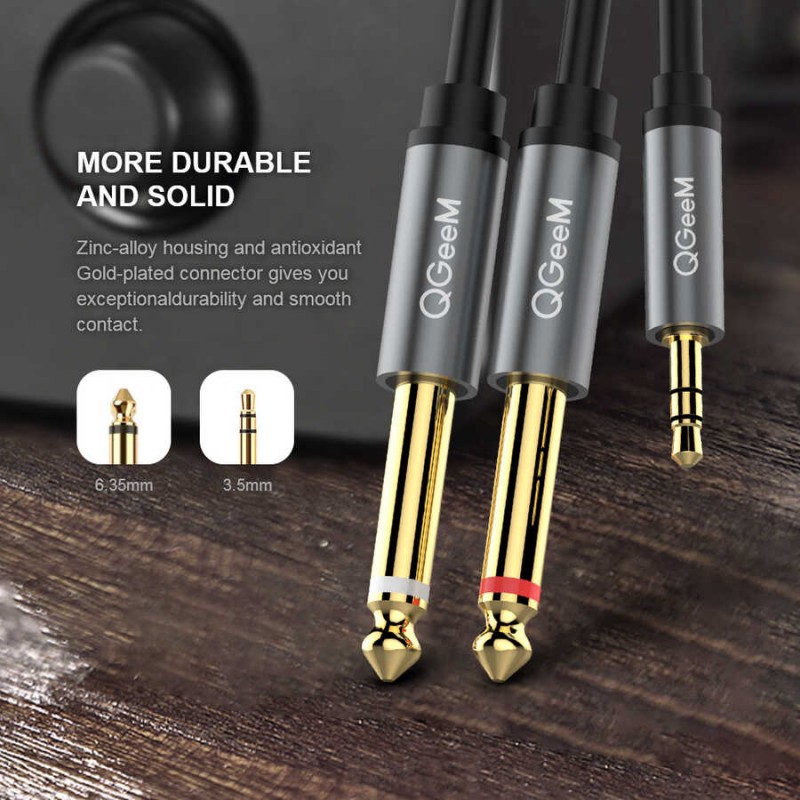 Qgeem QG-AU01 3.5mm To 6.35mm Aux Audio Kablo 1M