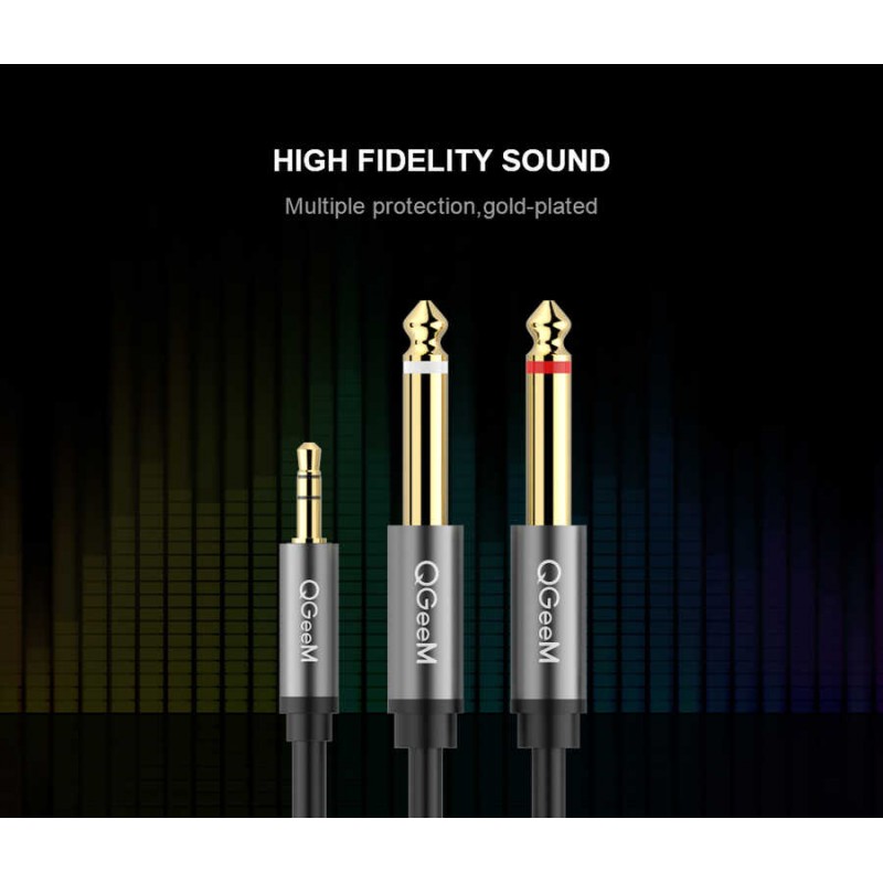 Qgeem QG-AU01 3.5mm To 6.35mm Aux Audio Kablo 1M