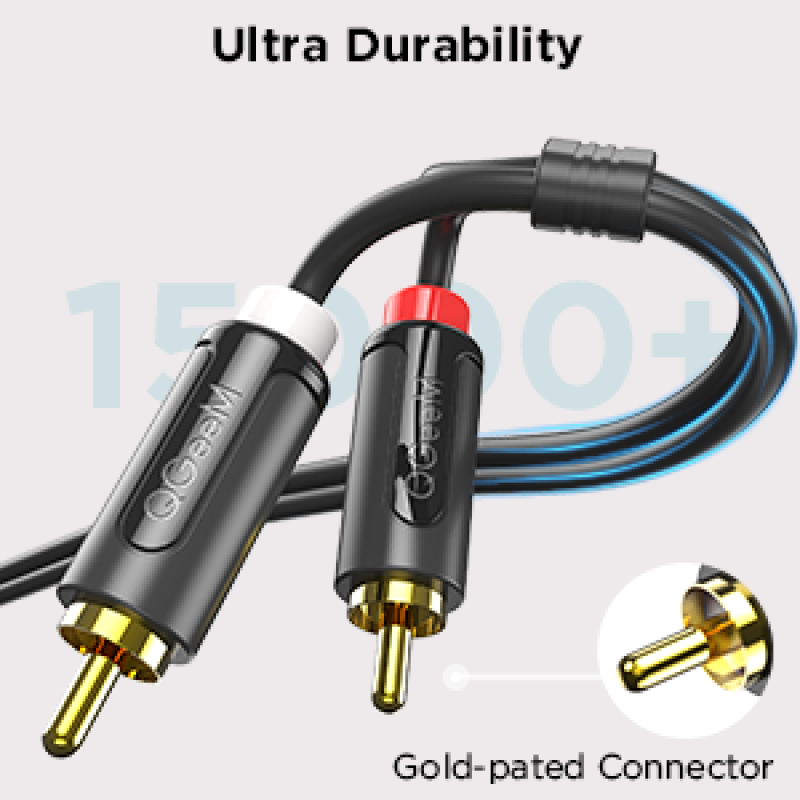 Qgeem QG-AU12 Dual RCA Aux Audio Kablo 1.83M