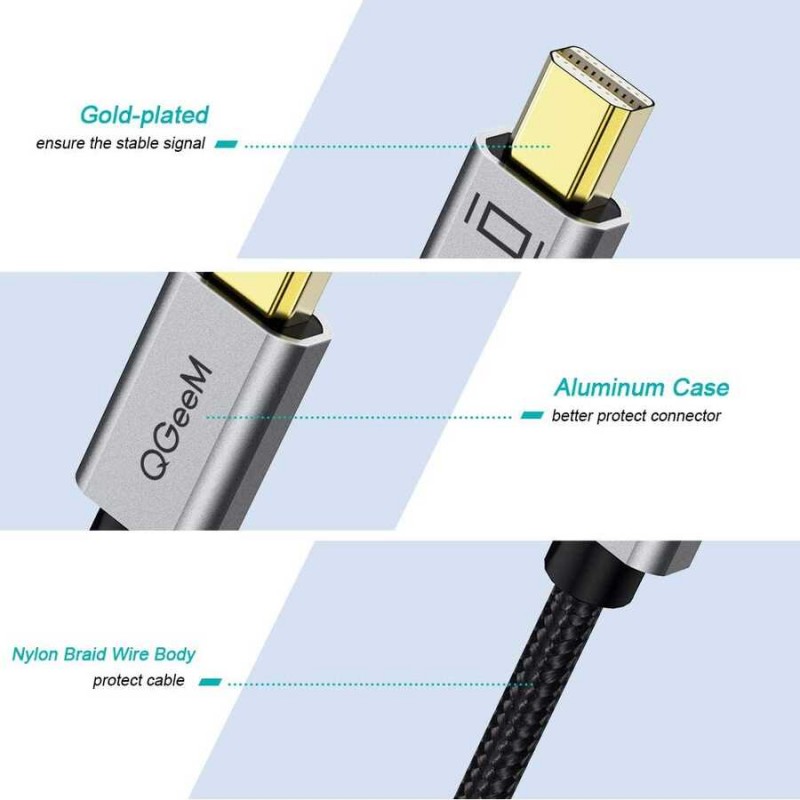 Qgeem QG-HD09 Mini Display Port To HDMI To Dönüştürücü