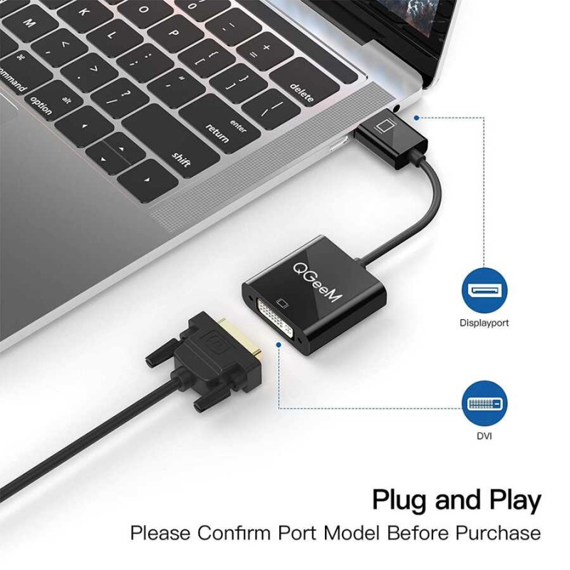 Qgeem QG-HD24 DVI To Display Port Dönüştürücü