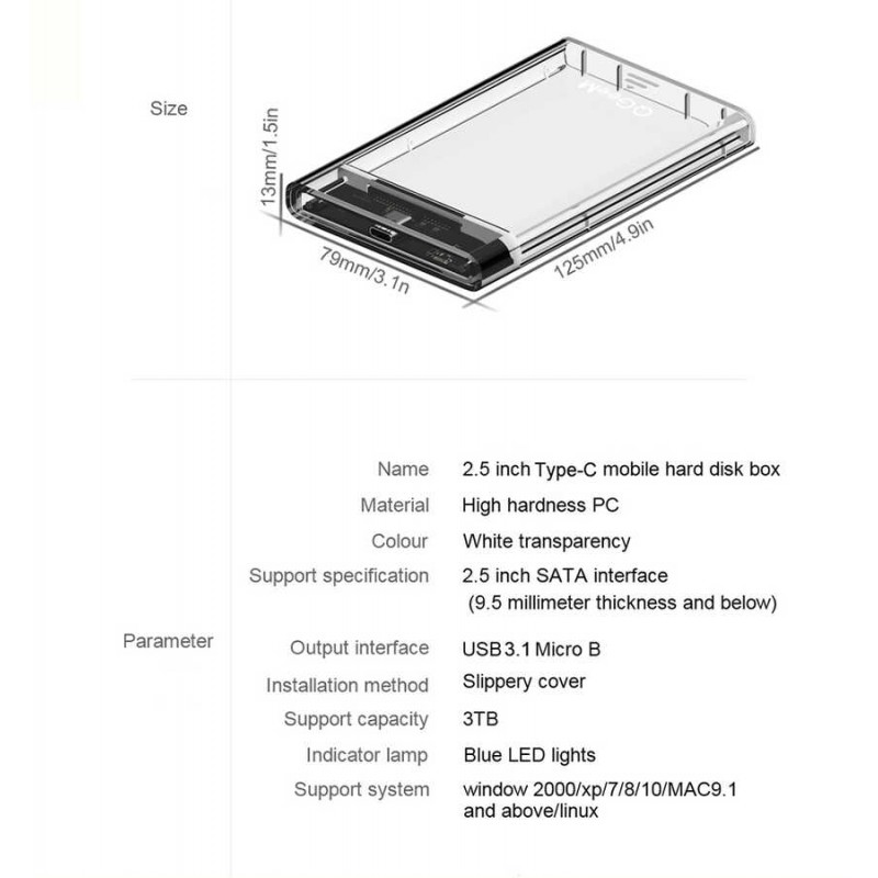 Qgeem QG-ST05 2.5 inç Sata Harddisk Veri Aktarım Kutusu