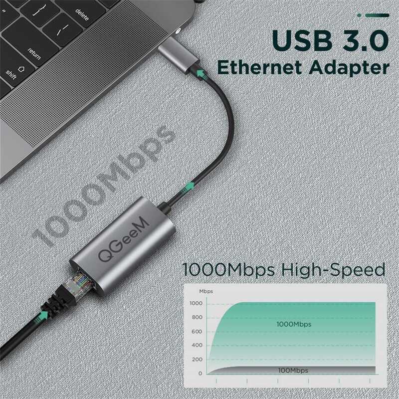 Qgeem QG-UA05 Usb To RJ45 Dönüştürücü