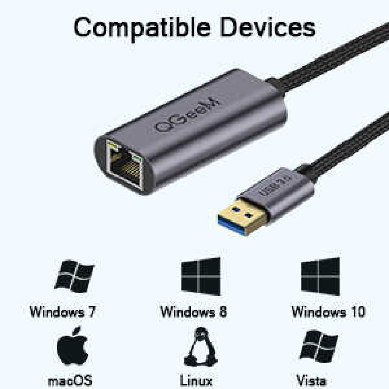 Qgeem QG-UA05 Usb To RJ45 Dönüştürücü