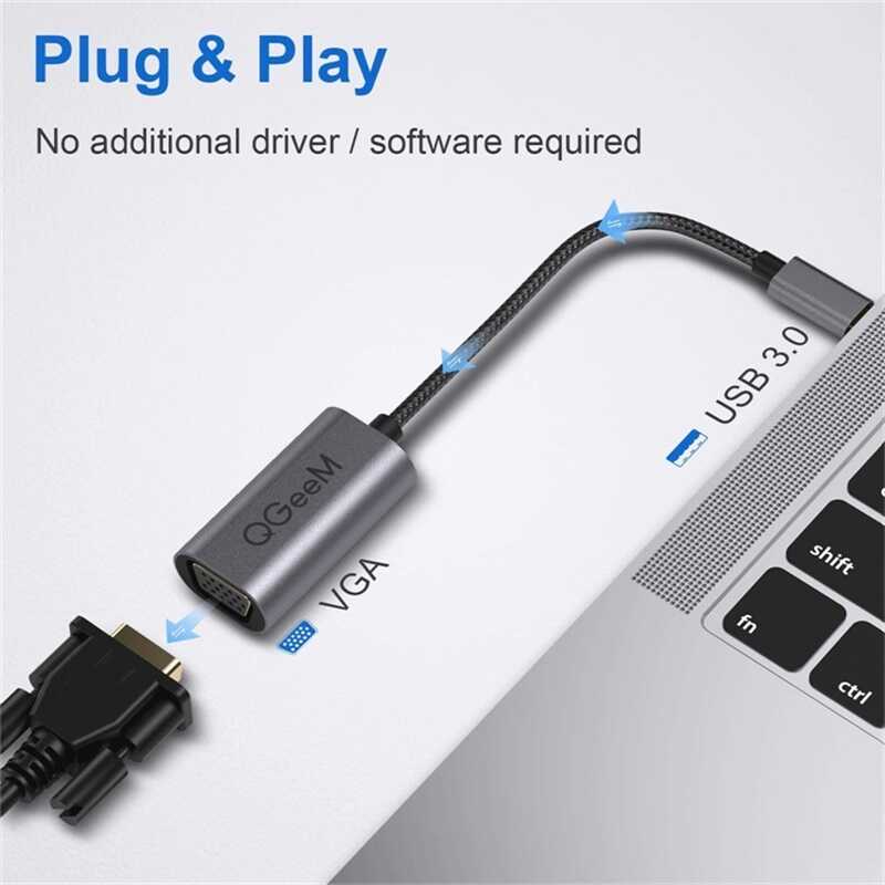 Qgeem QG-UA07 Usb To VGA Dönüştürücü