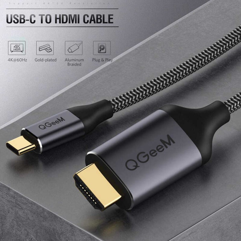 Qgeem QG-UA09 Type-C To HDMI Kablo 3M