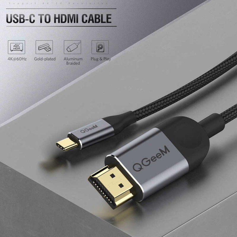 Qgeem QG-UA10 Type-C To HDMI Kablo