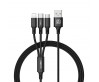 Recci RCS-D120 Fast Wind Serisi 3in1 USB-A to Lightning – Type-C – Micro Şarj ve Data Kablosu 1.2M