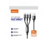 Recci RCS-D120 Fast Wind Serisi 3in1 USB-A to Lightning – Type-C – Micro Şarj ve Data Kablosu 1.2M