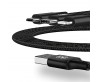 Recci RCS-D120 Fast Wind Serisi 3in1 USB-A to Lightning – Type-C – Micro Şarj ve Data Kablosu 1.2M