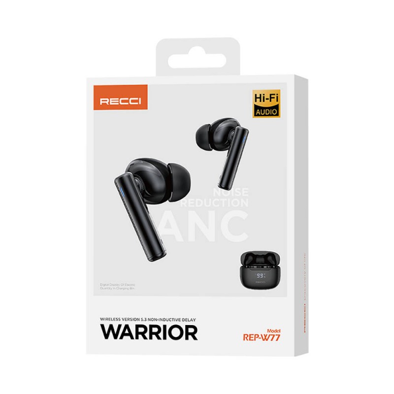 Recci REP-W77 Warrior Serisi ANC Özellikli TWS Kulak İçi Bluetooth v5.3 Kulaklık