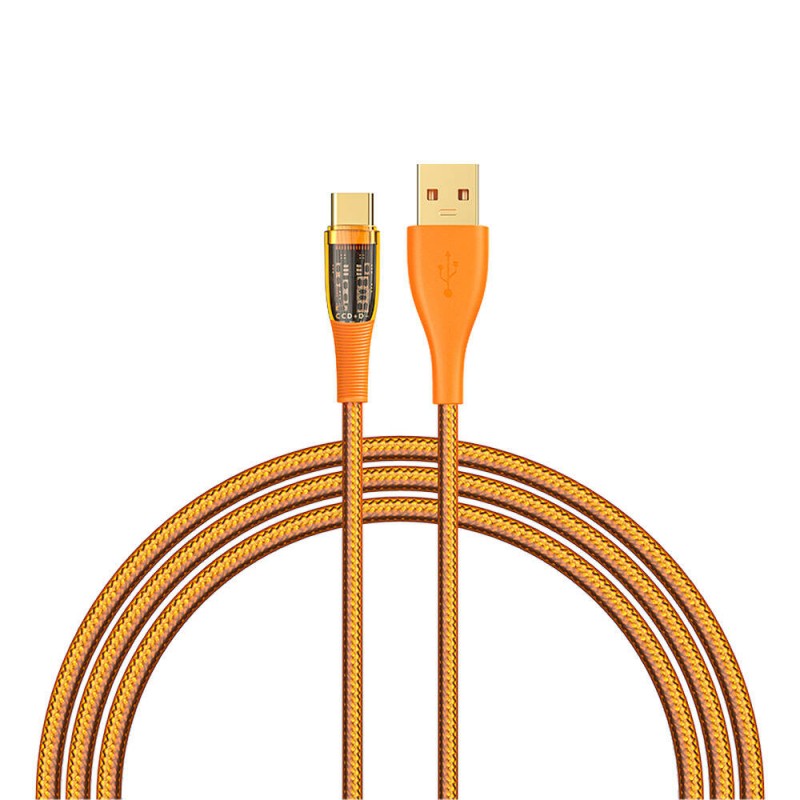 Recci RTC-P19C Amber Serisi USB-A to Type-C 6A Şeffaf Tasarım Şarj ve Data Kablosu 1.5M