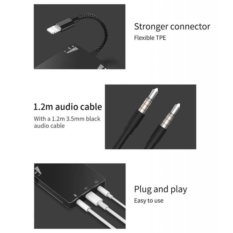 Wiwu 3 in 1 Live Broadcast Lightning Ses Adaptörü