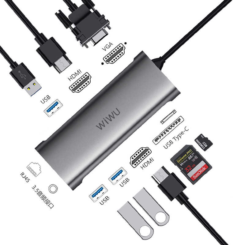 Wiwu Alpha 11312H 11 in 1 Type-C Hub