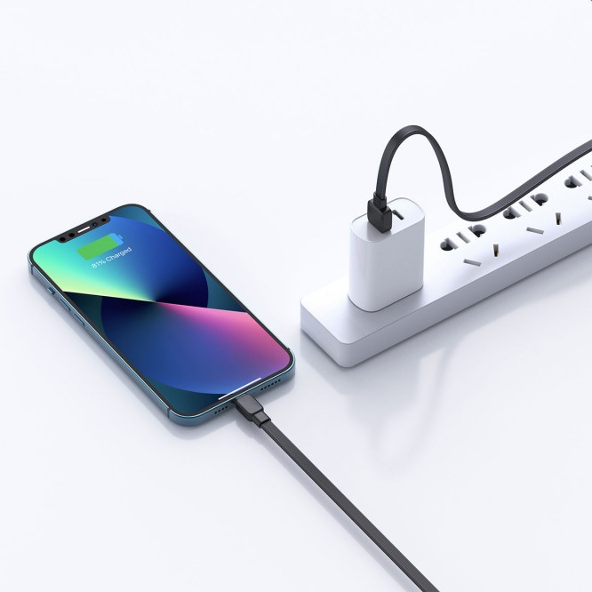 Wiwu Bravo Wİ-C003 Yassı Tasarım Lightning Usb Kablo 1M