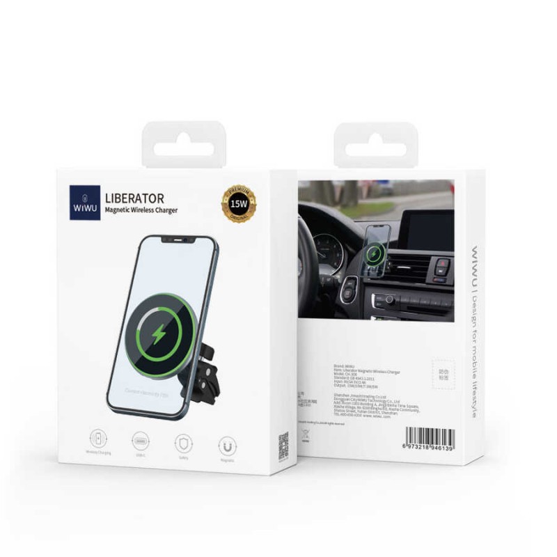 Wiwu CH-308 Magnetic Wireless Charging Car Mount Araç Telefon Tutucu