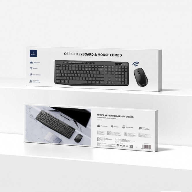 Wiwu KM-01 Kablosuz Ofis Klavye ve Mouse Combo Set