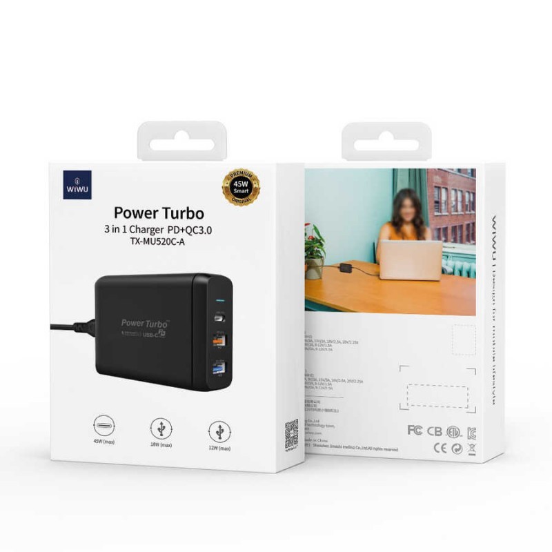 Wiwu PD Power Turbo TX-MU520C-A Universal Şarj Adaptörü