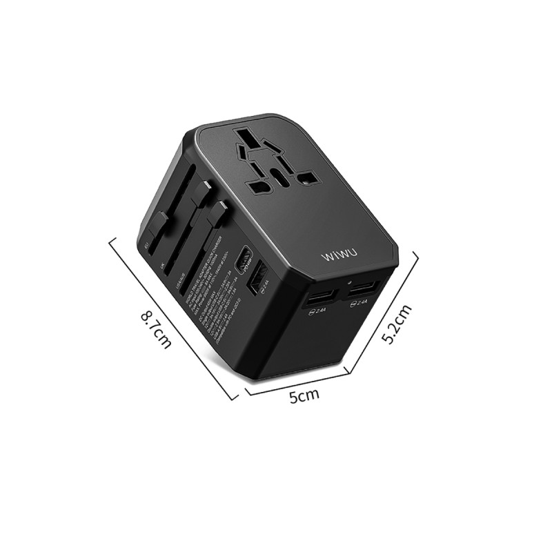 Wiwu UA-304 Çoklu Universal TR/US/UK/AUS/EU Uyumlu Şarj Adaptörü 45W