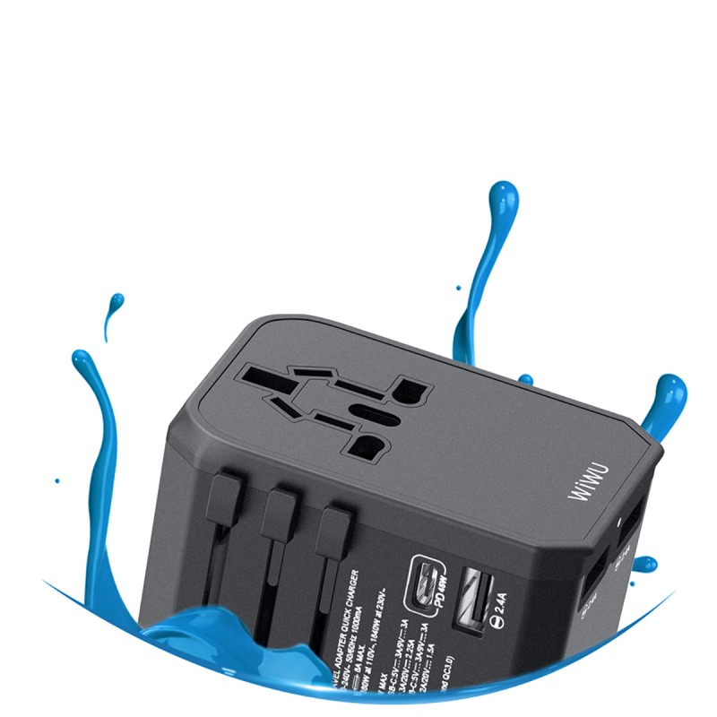 Wiwu UA-304 Çoklu Universal TR/US/UK/AUS/EU Uyumlu Şarj Adaptörü 45W