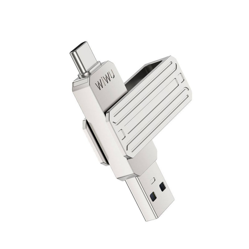 Wiwu Wi-FD001 3in1 USB3.2 Sürücü Disk USB-A + Lightning + Type-C OTG 128 GB