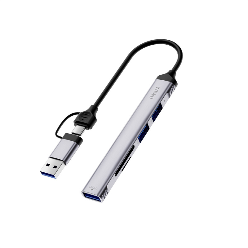 Wiwu Wi-HB003 Zolo Serisi USB3.0 + USB2.0 + SD/TF Bağlantılı Type-C USB-A 5in1 Hub