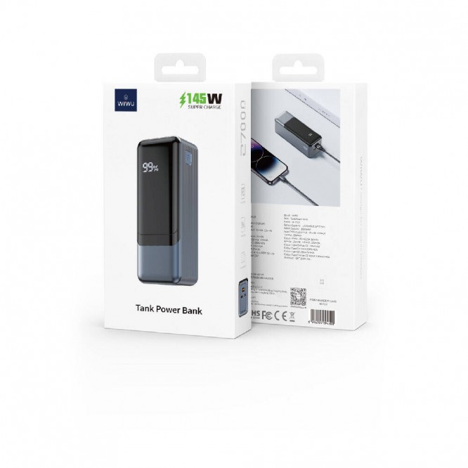 Wiwu Wi-P010 Tank Serisi LED Ekranlı Taşınabilir Powerbank 27000mAh 145W