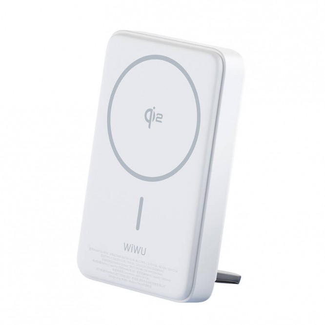 Wiwu Wi-P031 Qi2.0 LED Işık Göstergeli Standlı 30W Taşınabilir Magsafe Wireless Powerbank 10.000mAh