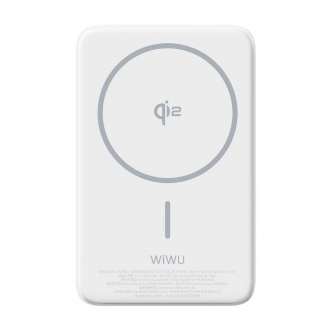 Wiwu Wi-P031 Qi2.0 LED Işık Göstergeli Standlı 30W Taşınabilir Magsafe Wireless Powerbank 10.000mAh