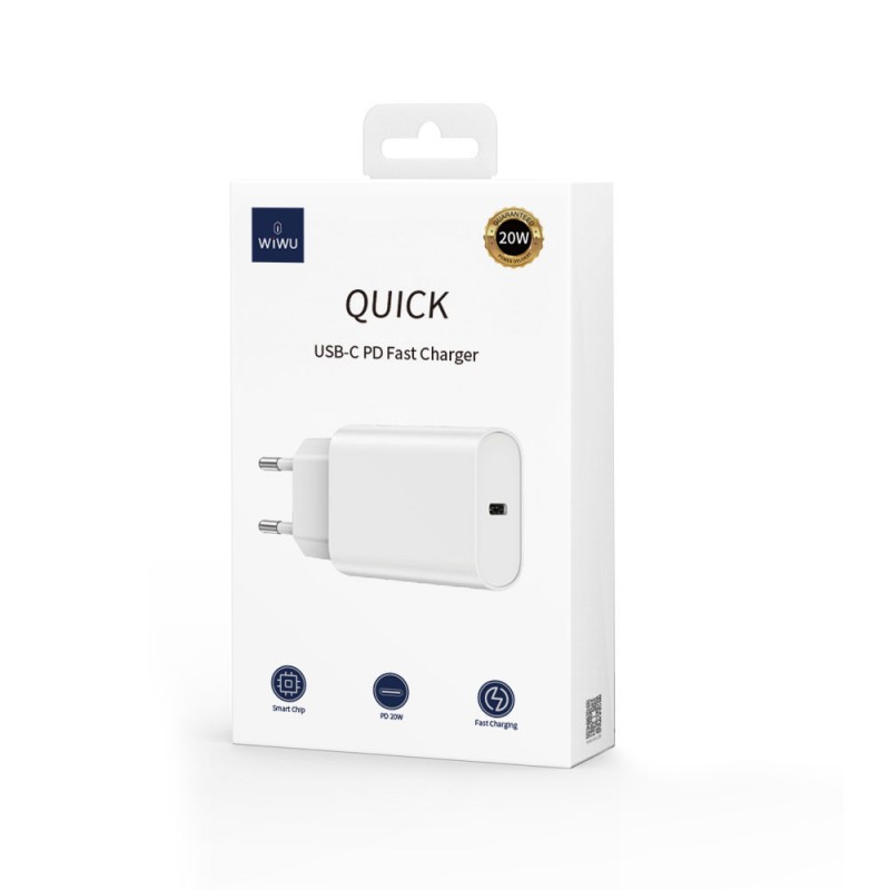 Wiwu Wi-U001 Quick 20W Tek Bağlantılı Type-C PD Hızlı Şarj Başlığı