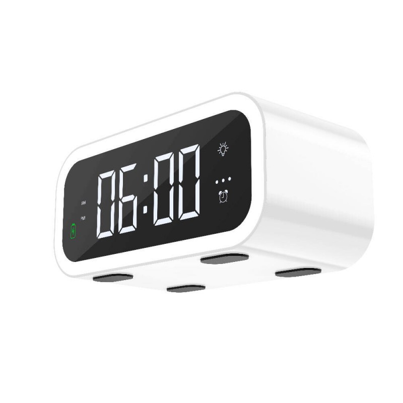 Wiwu Wi-W015 Time 4in1 Dijital Saat Alarm ve LED Işık Özellikli Wireless Şarj Aleti