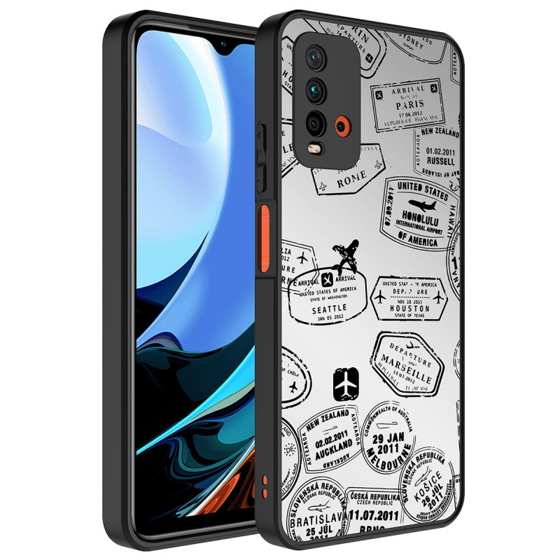 Xiaomi Redmi 9T Kılıf Aynalı Desenli Kamera Korumalı Parlak Zore Mirror Kapak