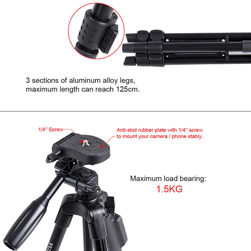 Zore Yunteng VCT 5208 A Kalite Telefon Tripod