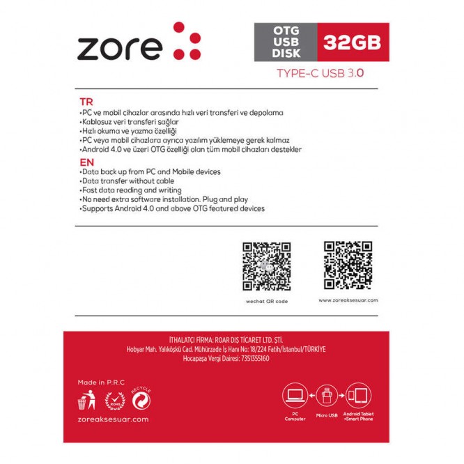 Zore 3.0 Type-C Metal OTG 32 GB