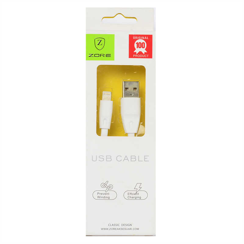 Zore Renkli Geniş Lightning Usb Kablo