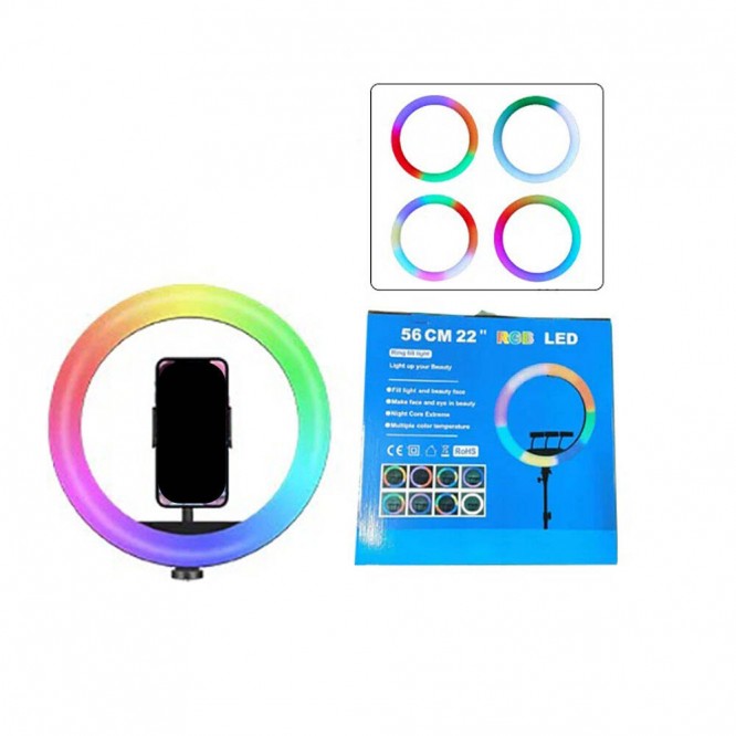 Zore RGB Light 56cm Işıklı Telefon Tutucu Ring Light